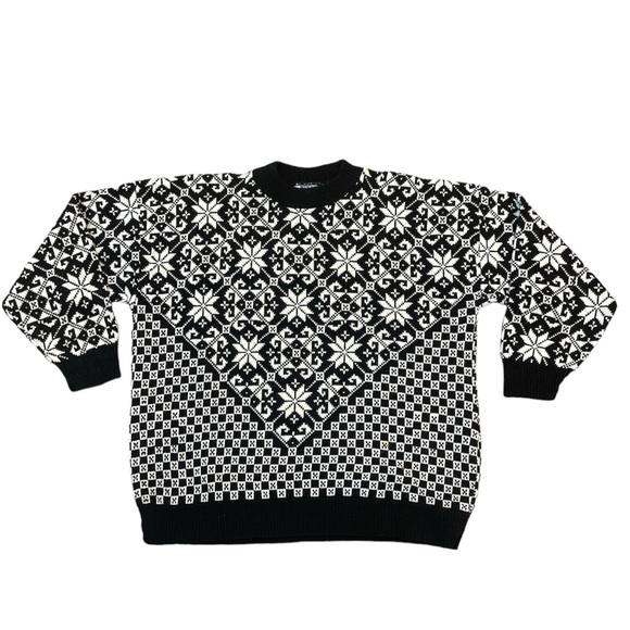 Vintage American Pride Sweater Geometric Snowflake Holiday Size 2XL 18W - Picture 1 of 13